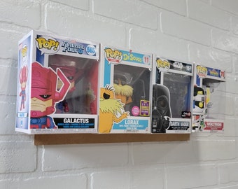 Wall Display for 4 Funko Pop or Funko Pin in Box, Floating Stand ready to use