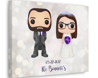 Custom Wedding Funko Pop Canvas Anniversary Valenting Gift
