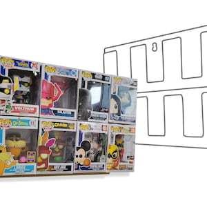 Wanddisplay für 8 Funko Pop in Box oder Funko Pin, Floating Stand sofort einsatzbereit
