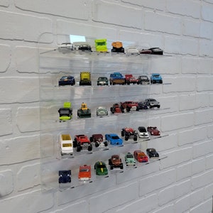 Acrylic Wall Display Case for 35 Diecast Hot Wheels, Matchbox or more