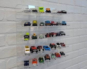 Acrylic Wall Display Case for 35 Diecast Hot Wheels, Matchbox or more