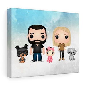 Custom Made Funko Pop Canvas with Family Friends or Pets!