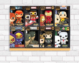 Pantalla de pared para 8 Funko Pop in Box, soporte flotante listo para usar