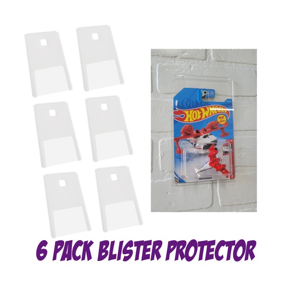 6 Pack Acrylic Display Single Blister Protector Hot Wheels, Matchbox
