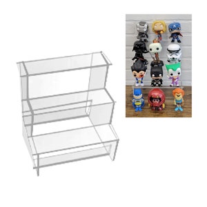 Plexiglass Display Riser, 3 Steps, Fits 12 Funko Pop, ideal for Ikea Detolf