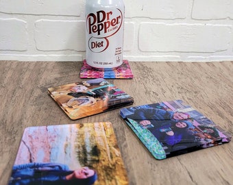 Custom Made Plexiglass Square Coasters Family Photo, or any theme ideal for Valentines Day