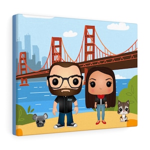 Romantic Custom Fun Funko Pop Canvas with Family Friends or Pets!