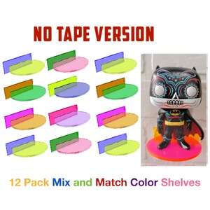 12er Pack Regale für Unboxed Funko Pop Floating Ständer Neon Mix und Match No Tape Version