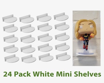24 Pack White Shelves for Unboxed Funko Pop Floating Stands