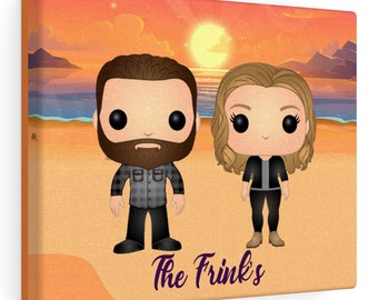 Romantic Custom Funko Pop Canvas with Family Friends or Pets!
