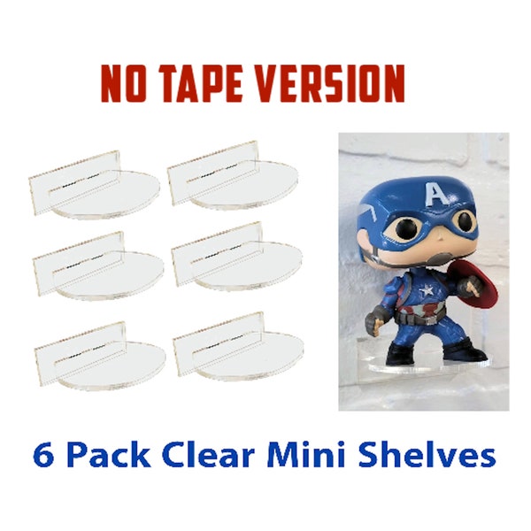 6 Pack Shelves for Unboxed Funko Pop Floating Stands No Tape Version