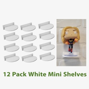 12 Pack White Shelves for Unboxed Funko Pop Floating Stands