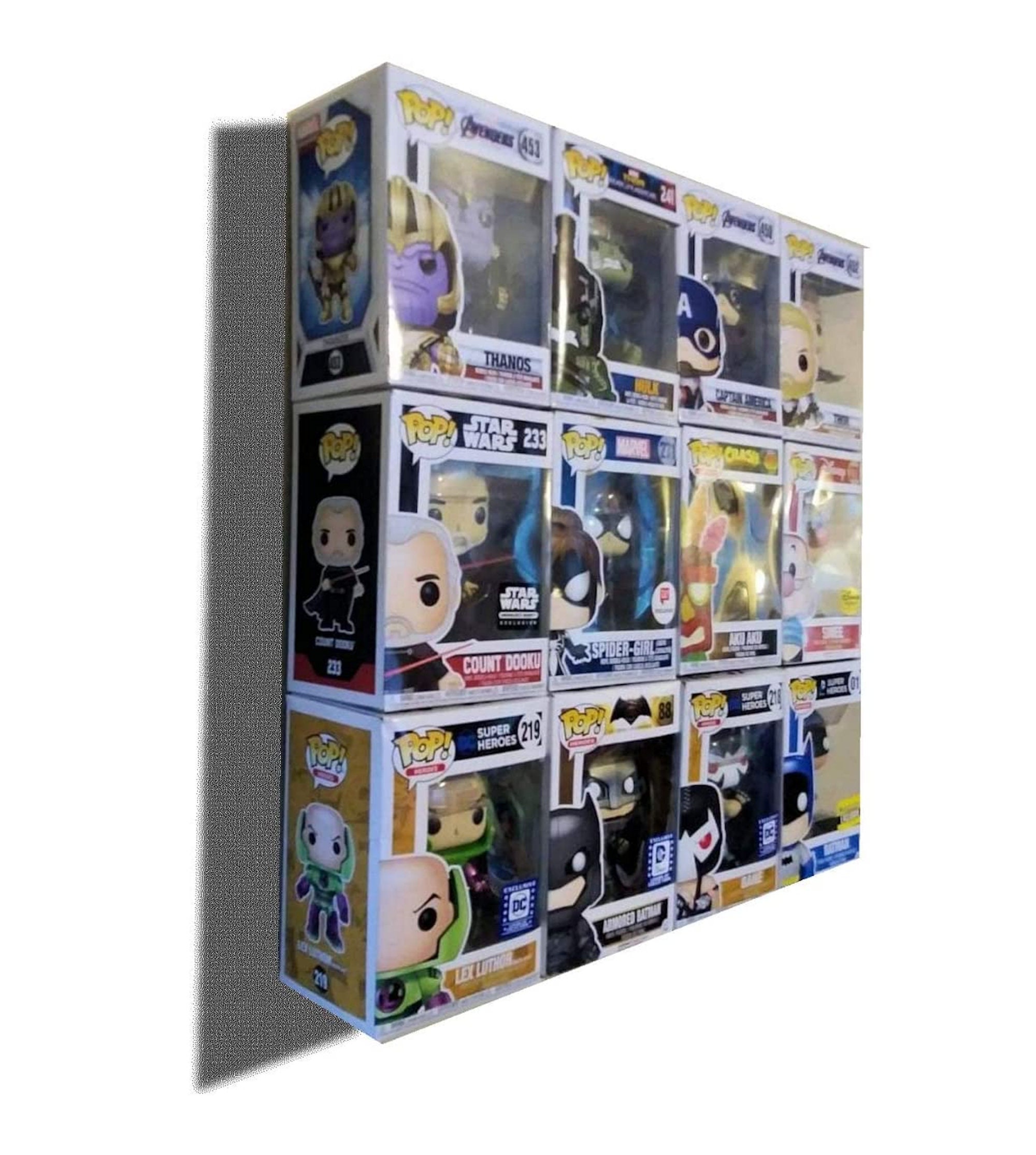 Wall Display For12 Funko Pop in Box or Pins, Ready to Use 