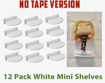 12 Pack White Shelves for Unboxed Funko Pop Floating Stands No Tape Version