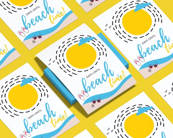 printable beach vacation countdown instant download etsy