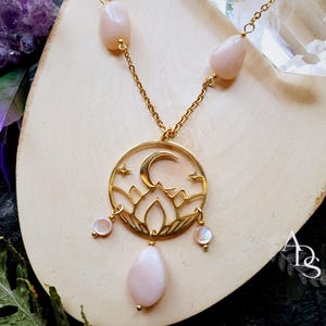 Moon necklace moonstone stainless steel gold moonstone pendant moon necklace moonstone pendant necklace gift moon pendant gift