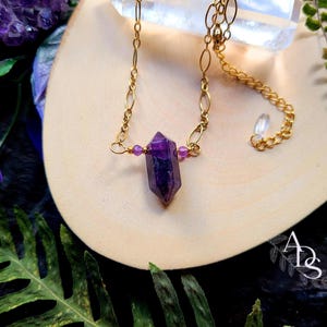 Amethyst point necklace gold stainless steel amethyst pendant gold amethyst necklace natural stone jewelry ideal Christmas gift