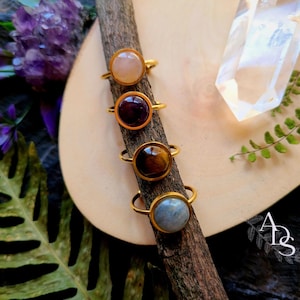adjustable ring natural stone amethyst ring stainless steel ring labradorite ring adjustable ring rose quartz ring quartz ring