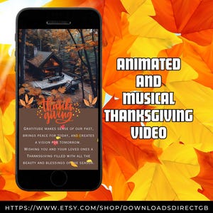 GEANIMEERDE DANKKAART, muzikale gelukkige Thanksgiving-groet, geanimeerde video voor telefoons, e-card dankbaarheid herfst, digitale Thanksgiving-kaart