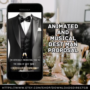 BEST MAN PROPOSAL, vidéo de proposition de garçon d'honneur, serez-vous mon témoin, vidéo musicale animée numérique, proposition de garçon d'honneur, invitation d'un témoin