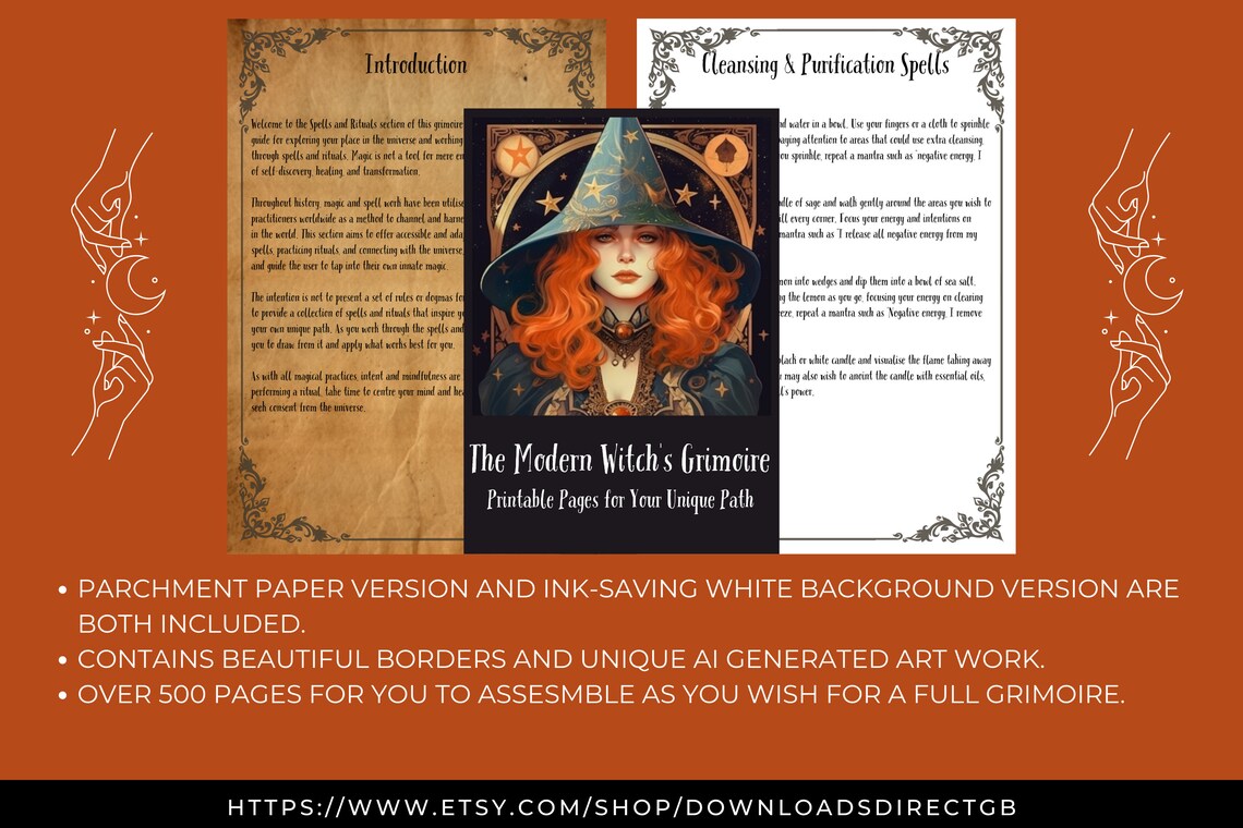 GRIMOIRE PRINTABLE PDF 500 Printable Grimoire Pages - Etsy