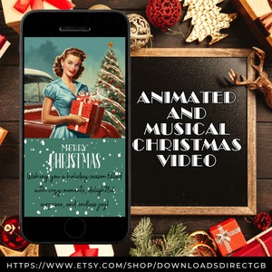 TARJETA DE NAVIDAD ANIMADA, saludo musical de feliz navidad, video animado para teléfonos, tarjeta electrónica de navidad, tarjeta navideña digital