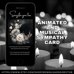 ANIMIERTE SYMPATHY KARTE, einzigartige Beerdigung E-card, denken an Sie digitaler Gruß, Liebe Video Ecard, für Familie und Freunde