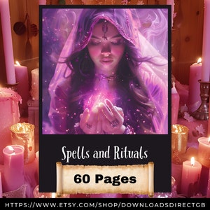 SPELLS AND RITUALS, 60 printable grimoire pages, witchcraft bundle, book of shadows, grimoire journal, witchcraft supplies, occult, spells