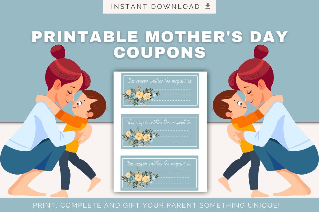 MOTHER'S DAY VOUCHERS to Print, Mothers Day Gifts for Her, for Mummy From the Children