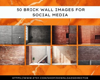 INSTAGRAM POST TEMPLATES, bundle of 50 social media templates, blogger templates, influencer templates, social media brick wall instagram
