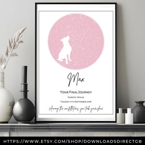 MAPA DE ESTRELLA PERSONALIZADO, memorial de pérdida de mascotas imprimible, impresión personalizada de pérdida de mascotas, memorial de perros, memorial de gatos, impresión de cielo nocturno, regalo personalizado