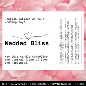 ETICHETTA CANDELA DA MATRIMONIO, regalo di nozze minimalista, regalo di nozze economico, regalo di nozze per coppia, regalo di congratulazioni, regalo per la sposa e lo sposo