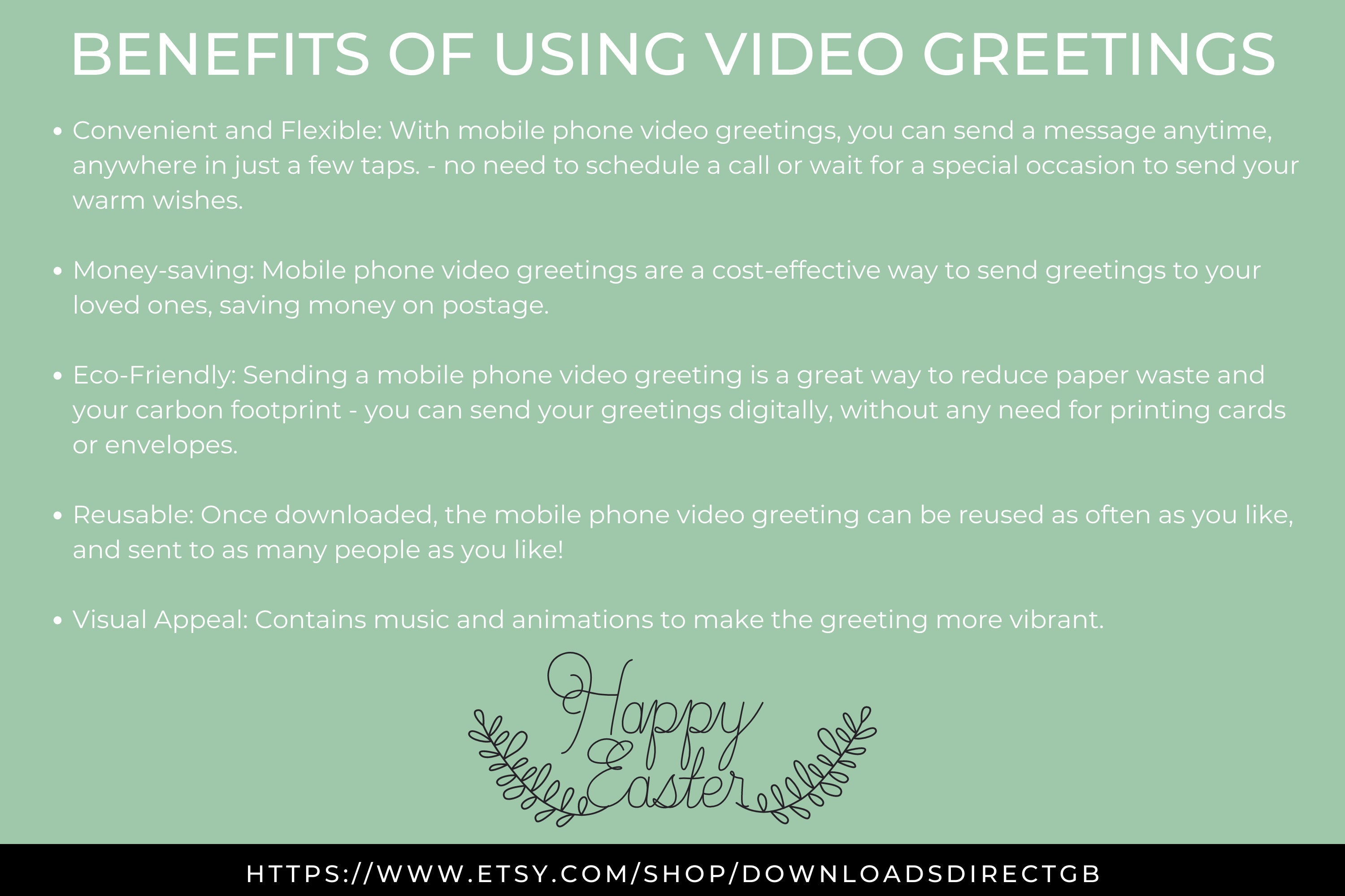 ANIMATED GREETINGS CARD, Cute Easter Digital Video, Unique Musical Mobile Greeting, Personal E