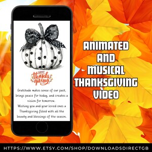 ANIMIERTE DANKESKARTE, musikalische Danksagungskarte, animiertes Video für Handys, Danksagungskarte, Herbst Kürbis Karte