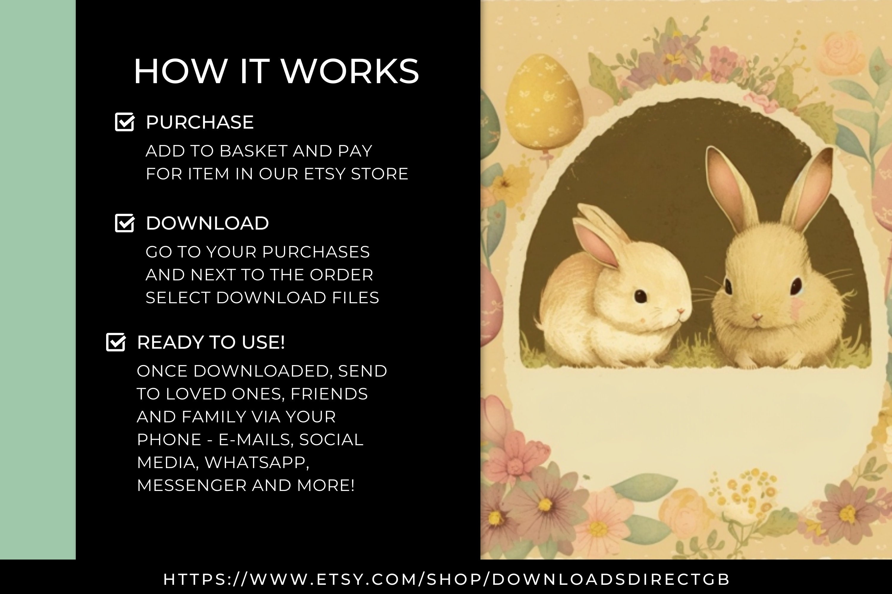 ANIMATED GREETINGS CARD, Cute Easter Digital Video, Unique Musical Mobile Greeting, Personal E