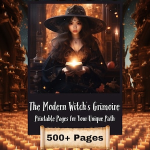 GRIMOIRE PRINTABLE PDF, 500+ printable grimoire pages, witchcraft bundle, book of shadows, grimoire journal, witchcraft supplies, occult