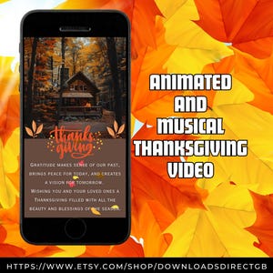 GEANIMEERDE DANKKAART, muzikale gelukkige Thanksgiving-groet, geanimeerde video voor telefoons, e-card dankbaarheid herfst, digitale Thanksgiving-kaart