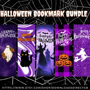 HALLOWEEN BOOKMARK BUNDLE, printable bookmark set, halloween bookmark download, halloween gift for her, halloween gift for him, halloween