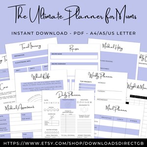 ULTIMATE MUM PLANNER, printable bundle, gift for her, gift for mum, gift for mom, gift for mummy, gift for mommy, household management