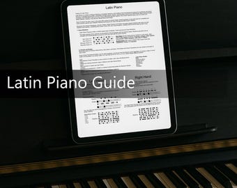 Guía de piano latino: aprende auténticas lecciones de salsa, bossa nova, ritmos y acordes en PDF.