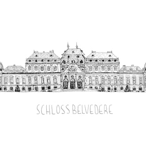 Dessin d'Autriche - Schloss Belvedere - Vienne