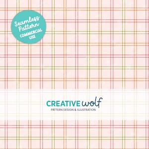 Double Line Grid Seamless Repeat Pattern in Pastel Pink