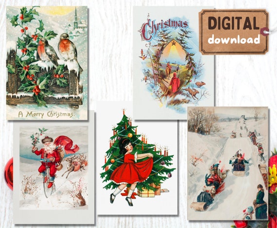 Christmas Clearance. Christmas Cards 2022 Set of 5. Unique Holiday