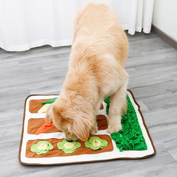 Dog Snuffle Mat Veggie Patch Garden Sniffing Mat Distraction Training Toy  Interactive Mental Training Pet One Size Padohmightypaw 