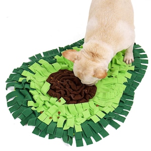 Avocado dog snuffle mat | unique one size sniffing pad | puzzle feeding | dog treat | interactive training | distraction toy | OhMightyPaw