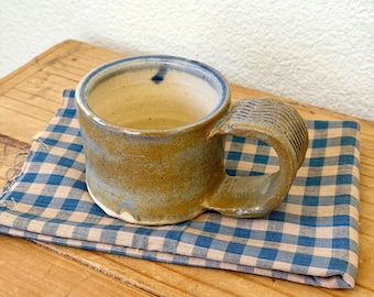 Handmade Rustic Stoneware Mug: Cozy Pottery Coffee Cup – Neutral Kitchen Decor