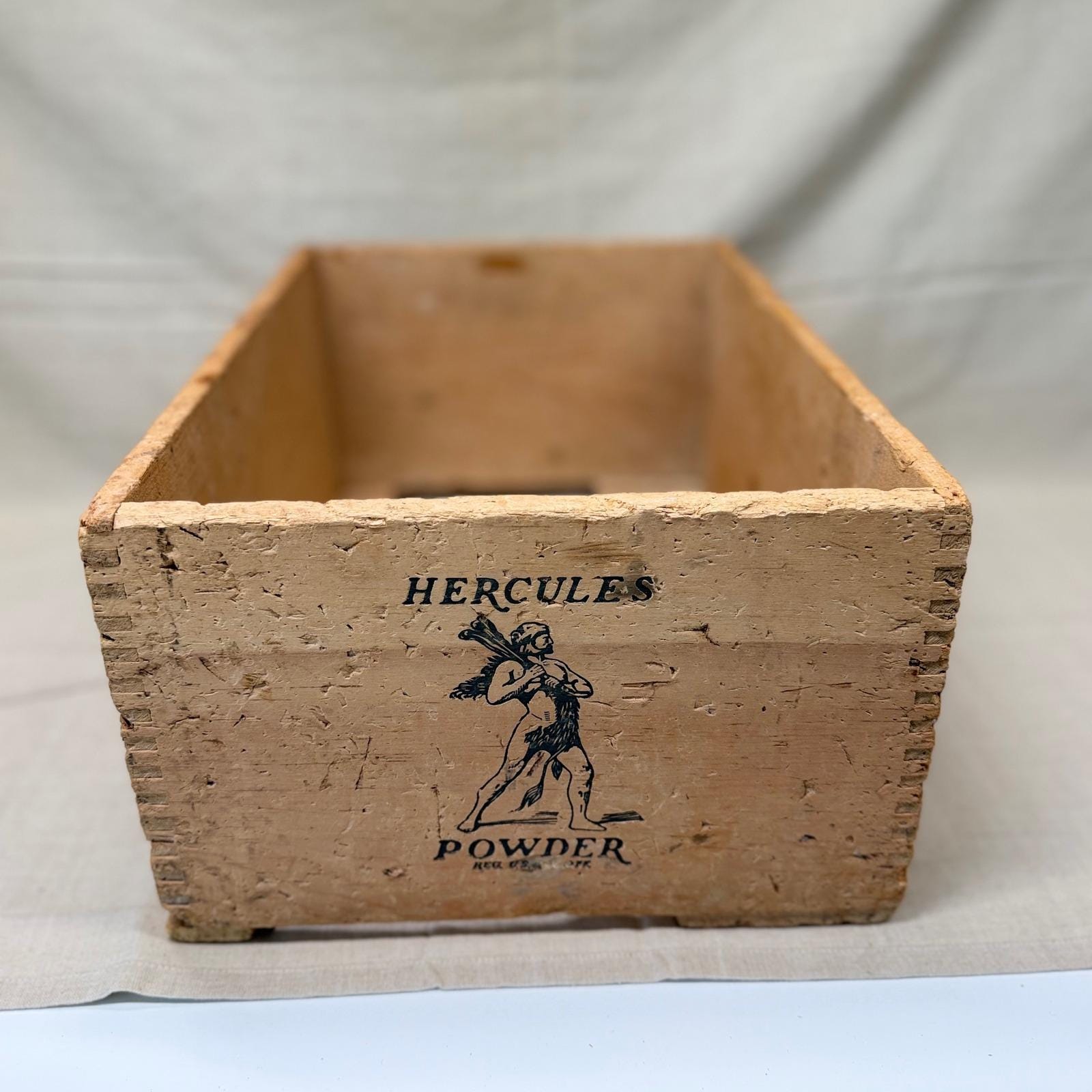Antique Hercules Powder Wooden Crate Primitive Industrial Garage