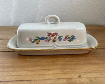 Vintage International Steingut Japan Heartland Kuh Butterdose Landhaus