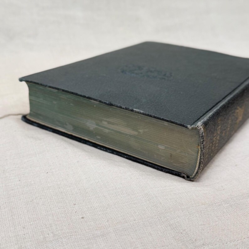 Vintage Black Leather Decorative Book Neutral Shelf Decor Moody Library Styling image 4