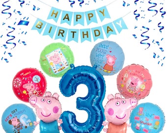Peppa Pig garçons anniversaire ensemble 1-9 feuille ballon ballon décoration Pepa Pig Schorsch famille fête enfants anniversaire fille